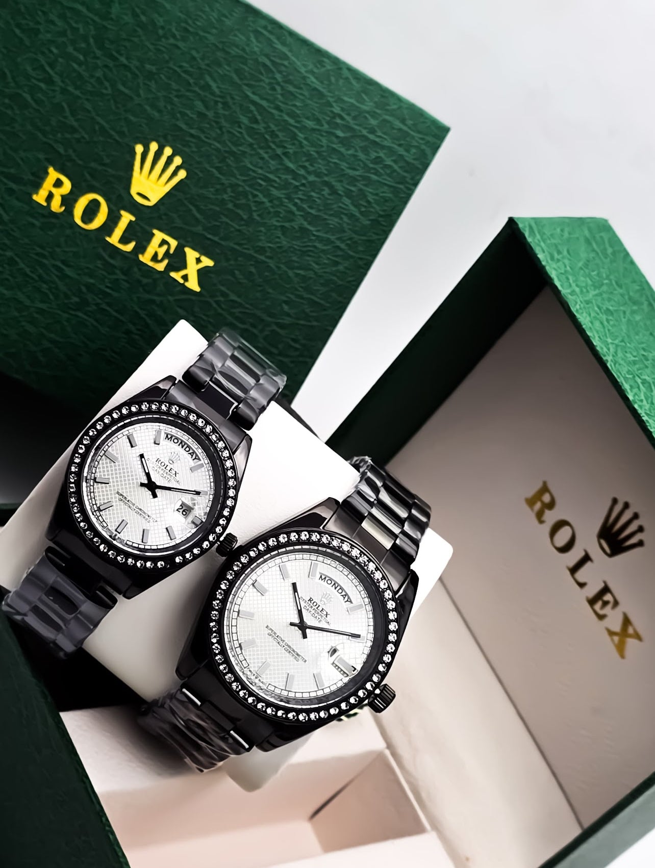 Rolex En pareja Negro Perlado