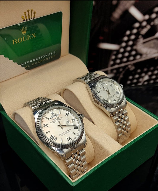 Rolex En pareja Plata