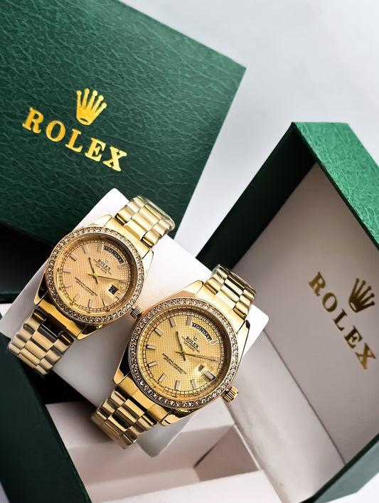 Rolex en pareja Dorado Brillante