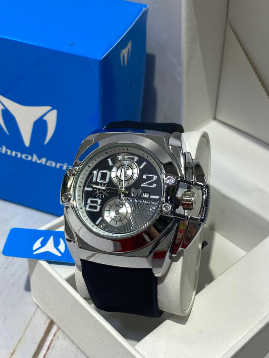 TechnoMarine Negro con Plateado