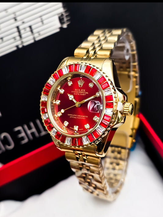Rolex Diamond Luxe Rojo