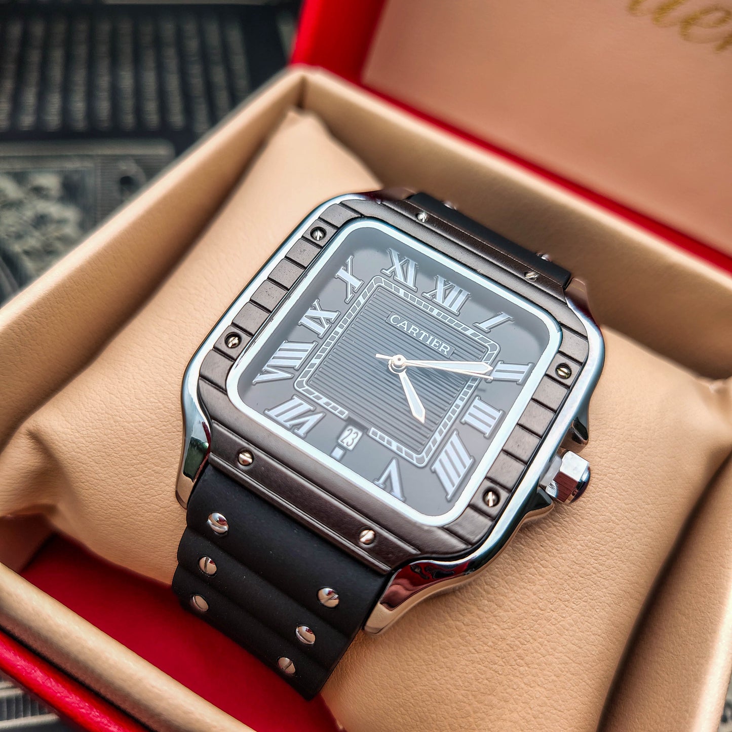 Reloj Cartier Santos Goma